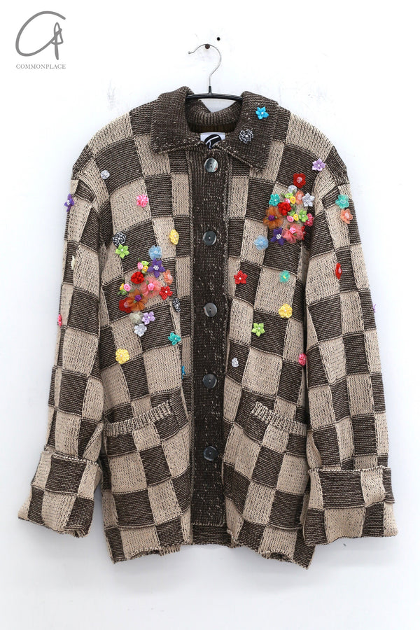 YANYAN KNITS 24 Autumn and Winter Fireworks Work Jacket YYK-YYW24-1152-PINSE Colorblocking